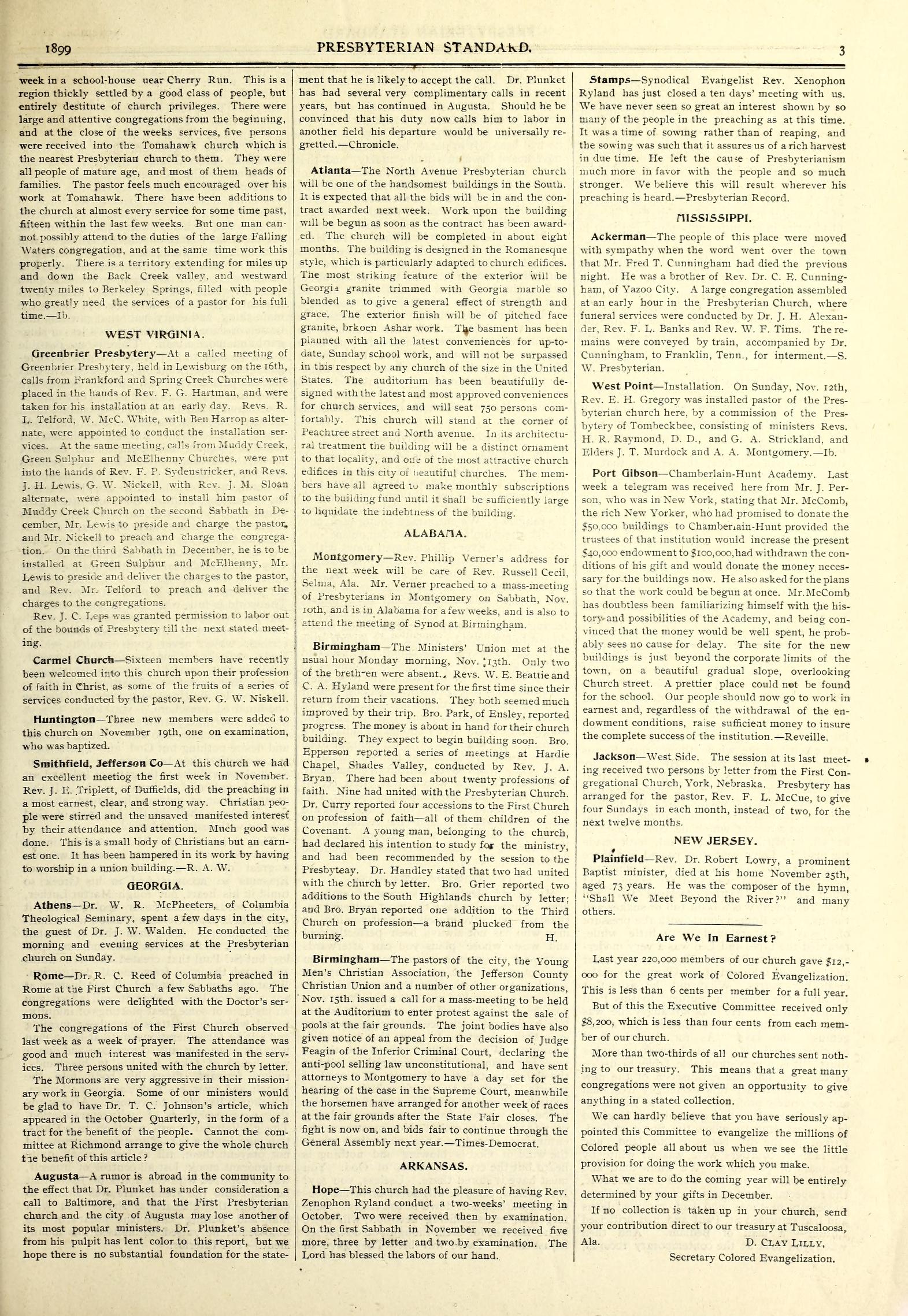 Hardie Chapel meeting and One profession